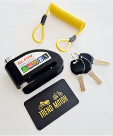 Resim Motosiklet Disk Kilidi Alarmlı Siyah + Hatırlatma Kablosu 