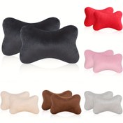 Resim 1 adet/2 adet Araba Başlık Yastığı, Evrensel, Peluş, Polyester Elyaf Dolu, Dört Mevsim, Araba için 