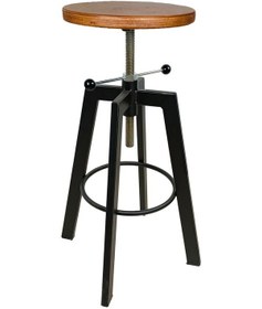 Resim Helen Bar Sandalyesi Bar Taburesi Ahşap Oturak Çok Renkli 