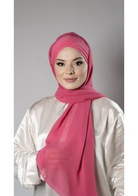 Resim Hürrem Bone Pembe Pratik Hazır Geçmeli Bone Şal Şifon Kumaş Kendinden Boneli Üç Bantlı 1451 04 