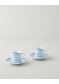 Resim English Home Cleo Porselen 4 Parça 2 Kişilik Kahve Fincan Takımı 80 Ml Mavi Mavi 