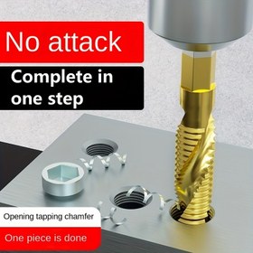 Resim Hex Shank Kombine Matkap ve Tap Seti, Spiral Konik Kompozit Delme Vida Tapping Aracı Seti Kit 