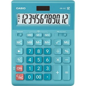 Resim Casio GR-12C-LB 12 Hane Masaüstü Mavi Hesap Makinesi 
