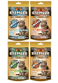 Resim Catmozz Crunch Dışı Çıtır İçi Yumuşak Karışı Kedi Ödül Bisküvisi 4 x 50 G 
