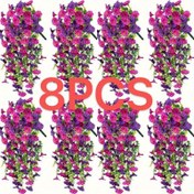 Resim 8 Set Mor ve Mor- Kırmızı Karnasyon Yapay Çiçekler - Solmaya Dayanıklı, Dayanıklı Plastik, Dış Mekan Bahçeleri, Avluları ve Çiftlik Dekorasyonu İçin İdeal, Düğünler, Festivaller ve Tüm Yıl Boyunca Kullanım İçin Mükemmel, Dış Mekan Çiçek Dekoru | Canlı Çiçek Aranjmanı | Dayanıklı Plastik Çiçekler, Çiçek Dekorasyonları 
