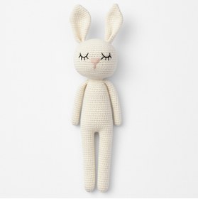 Resim Genel Markalar El Örgüsü Tavşan Amigurumi Uyku Oyuncağı, %100 Pamuk İplik, Tatlı ve Yumuşak Tasarım 