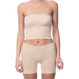 Resim Nbb Kadın Ten Dikişsiz Şort Tayt 2029 3Lütenm Ten 