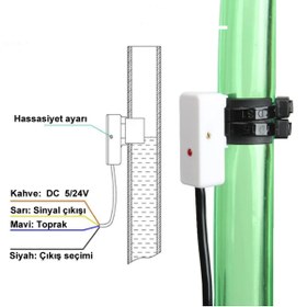 Resim Genel Markalar XKC-Y26-V Kapasitif Temassız Su Seviye Sensörü Şamandıra Anahtar Kazan Kap Depo Tank Havuz Akvaryum 