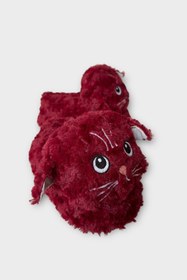 Resim Liger Kadın Sevimli Kedi Figürlü Peluş Panduf BORDO 
