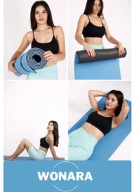 Resim Pratik Taşıma Askılı Kaymaz Yüzeyli Çift Yönlü Fitness Yoga Matı Kamp Çadır Spor Minderi 180x61 Cm Çok Renkli 