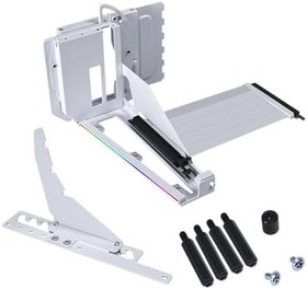 Resim Lian Li ATX PC Kasası Çok Yönlü 4 Yuvalı Dikey GPU Kiti V3 - Premium Gen 5 Yükseltici Kablo PCI-E 5.0 x16-155mm, PCIe 3.0/4.0 Uyumlu, Ayarlanabilir Konum - (VG4v3 Beyaz) 