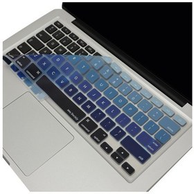 Resim Apple Uyumlu MacBook Air Pro Klavye Koruyucu Us-abd İngilizce Ombre Eski Usb'li Model 2008-2017 İle Lacivert Mavi 