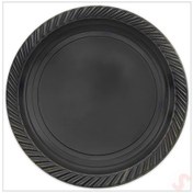 Resim Plastik Tabak, 22cm X 24 Adet - Siyah 