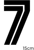 Resim New Jargon Ortasında Çizgi Olan 7 Numara Sayısı Etiket Sticker Yapıştırma 15cm - Siyah 