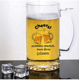 Resim Kişiye Özel Bira Bardağı Baskılı Sevgiliye Hediye 