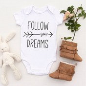 Resim TUĞBABABY Unisex Bebek Hayallerinin Peşinden Git Baskılı Body Zıbın 