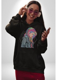 Resim Metal Müzik Çeket Kadın Erkek Siyah Kapüşonlu Sweatshirt Hoodie Siyah 