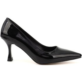 Resim Gönderi R Siyah Rugan Sivri Burun Kadeh Ökçe Stiletto Siyah Rugan 