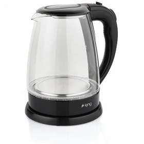 Resim King Ksı1001 Alice 1.8 Lt Işıklı Cam Kettle Su Isıtıcı 