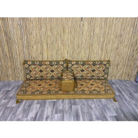 Resim Coton Şark Köşesi Minderi İkili Sedir Takımı Sarı 