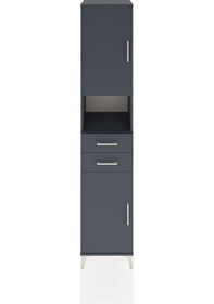 Resim Hyperion Dolap 4 Raflı 2 Çekmeceli 2 Kapaklı 44x44x221 Antrasit-antrasit Antrasit 