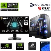 Resim Go Gamer S1098DP Intel Core I9 14900KF / 128GB 6000MHZ Ddr5 Ram / 4tb Nvme SSD 7300-7000MB-SN Gen4 / RTX5070TI 16GB / 360MM Sıvı Soğutma / Msı 27" 2k 180Hz / Windows 11 Pro Masaüstü Bilgisayar 