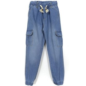 Resim Dobakids Bağcıklı Kargo Cep Erkek Çocuk Jogger Pantolon Mavi 001-0002064 Mavi 