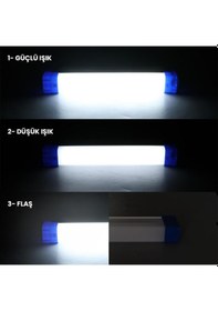 Resim Powermaster T515 17cm 20w Çubuk Portatif Led Işıldak Şarjlı Tüp Lamba 800mah Şeffaf 