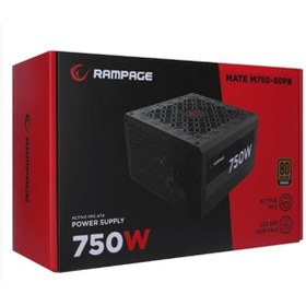 Resim Rampage MATE M750-80PB 750W 12cm Fan Full Modular 80 Plus Bronze Aktif PFC Siyah Power Supply 