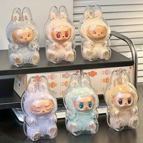 Resim Bir Labubu İkinci Nesil Oturup Oturma Partisi Şeffaf Koruyucu Kılıf, Toz Geçirmez Ekran Kutusu, Pop Mart Figürü Depolama Kutusu, Noel Hediye Koleksiyon Aksesuarları 