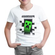 Resim MineCraft 3 Beyaz Çocuk Tshirt 