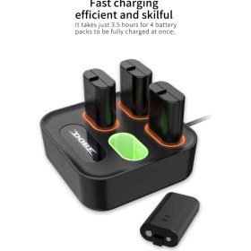 Resim Dobe Xbox One / Xbox Series S/x Dörtlü Batarya Şarj Yuvası + 4 Adet Batarya 
