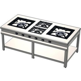 Resim CSA Karacasan Tüplü Taban Raflı 4 Gözlü Ocak 