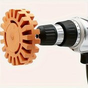 Resim 4 İnç Elektrikli Kauçuk Temizleme Tekerleği - Otomobil ve Yüzeylerde Boya, Vinil Çıkartmalar, Etiketler ve Grafikleri Temizlemek İçin Rotor Şekilli Pnömatik Disk, Orta Zımpara, Polimer Destek, Açı Taşlama Makineleri İçin İdeal, Araba Detaylandırma Aracı | Parlak Bitişli Tekerlek | Dayanıklı Kauçuk Tekerlek, Araba Bakımı Temelleri 