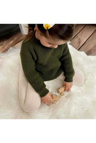 Resim BEBEĞİME ÇORAP Erkek Bebek-çocuk /kız Bebek-çocuk Bisiklet Yaka Oversize Triko Kazak 