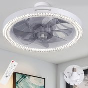 Resim 1 Adet GDLUOAO Akıllı Tavan Vantilatörü Işıklı ve Uzaktan Kumandalı, 3 Hız Ayarlı Rüzgar Kontrollü, 3000-6500K Ayarlanabilir LED Ampul, E26/E27 Tabanlı, Kolay Kurulumlu Yatak Odası, Mutfak, Oturma Odası, Depo Oda için Tavan Fan Aydınlatması, Modern Tasarım, Dayanıklı Yapım 