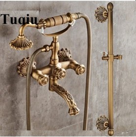Resim Banyo Bataryası Duş Seti Antik Özel Yeni Model Duvar Askı Aparatlı 