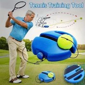 Resim Tek Tenis Seti Yansıtma Eğitim Kiti, Tenis Antrenörü, Tek Vuruş, Top Tutucu, Yüksek Esneklikli Bant, Dayanıklı ve Aşınmaya Dayanıklı Tenis Malzemeleri Seti 