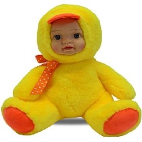 Resim Bebek Yüzlü Sevimli Ördek Peluş Oyuncak 35 Cm Sarı Sarı 