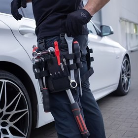 Resim Çok Fonksiyonlu Bel Çantası Elektrikçi Marangoz Alet Kemer, Taşınabilir Bahçe Aleti Saklama Kemeri, Profesyonel İş Araçları Seti 