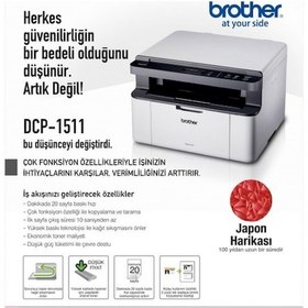Resim Brother DCP-1511-2T Lazer Yazıcı Tarayıcı Fotokopi 2 Adet Tam 