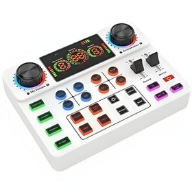 Resim Canlı Yayın Ses Kartı Bluetooth Podcast Ses Kartı Telefon Ve Bilgisayar Uyumlu Profesyonel Yayıncı Ses Kartı 