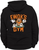 Resim remonz Star Wars Ewok Gym Arka Baskılı, %100 Pamuk, 3 Ipl. Şardonlu, Içi Polar, Çok Kalın Hoodie 