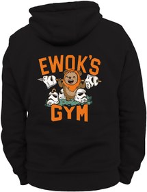 Resim remonz Star Wars Ewok Gym Arka Baskılı, %100 Pamuk, 3 Ipl. Şardonlu, Içi Polar, Çok Kalın Hoodie 