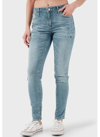 Resim Armani Exchange Bayan Kot Pantolon Xw000123 Af12864 Mb003 Mavi Mavi 