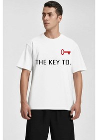 Resim Nevermind Unisex Çift Erkek Kadın Tişört 2li Set Takım The Key To Baskılı Sevgili Kombini Beyaz 