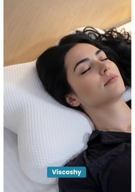 Resim Viscoshy Bellagiole Feather Touch Premium Ortopedik Kelebek Visko, Lüks, Visco Yastık Butterfly Beyaz 