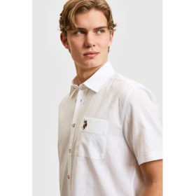 Resim U.s. Polo Assn. Erkek Beyaz Gömlek Kısa Kollu 50319023-VR013 