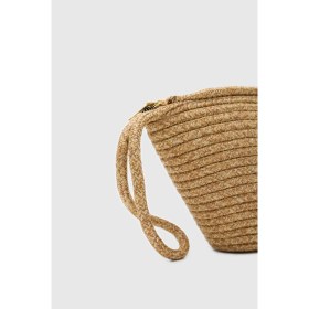 Resim Shule Bags Rome Handmade Hasır Clutch Çanta Vizon 