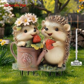 Resim 2D Düz, 1 Sevimli Tırtıl Bahçe Çubuğu Güneş Tutucu Hediye, İç Mekan Saksı Bitkileri, Bonsai, Avlu ve Çim Akriilik Hayvan Heykeli Süslemesi için Uygun - Sevimli Tırtıl Çilek Tasarımı, Ev ve Bahçe Süslemesi için Uygun, Doğum Günü Anlamında 